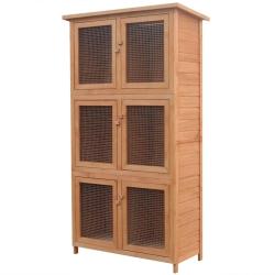 Cage pour animaux 6 compartiments Bois alsavelo