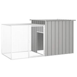 Cage pour poules Gris 200x91x100 cm Acier galvanis&eacute; alsavelo
