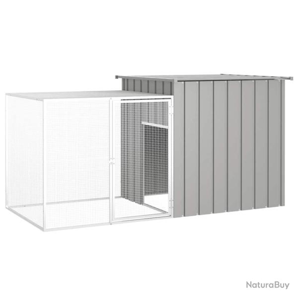 Cage pour poules Gris 200x91x100 cm Acier galvanis�