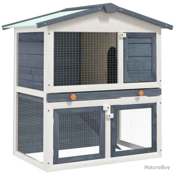 Clapier d'ext�rieur 3 portes Gris Bois