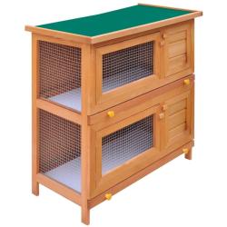 Clapier d'ext&eacute;rieur Enclos pour petits animaux 4 portes Bois alsavelo