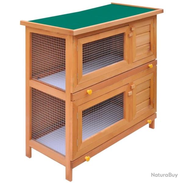 Clapier d'ext�rieur Enclos pour petits animaux 4 portes Bois alsavelo