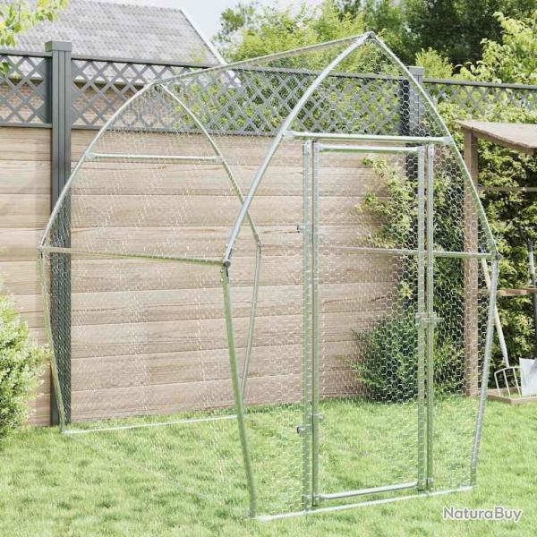 Cage pour poules argent� 200x105x182 cm acier galvanis�