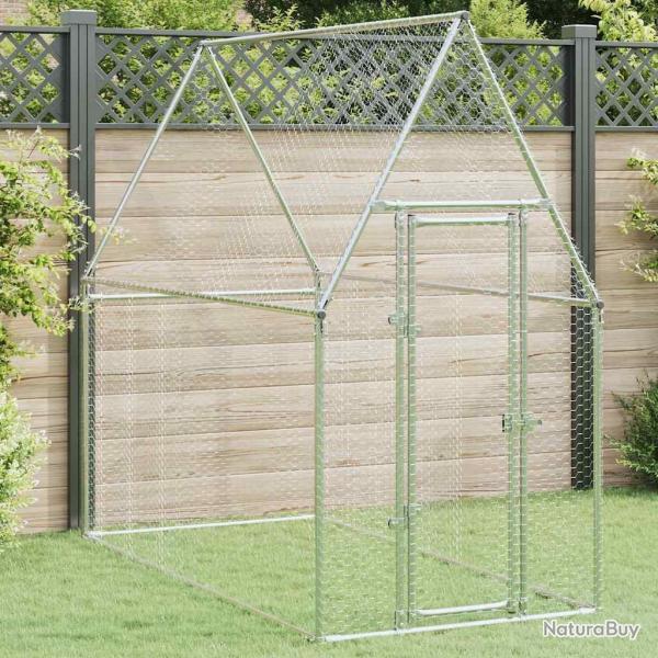 Cage pour poules argent� 200x100x190 cm acier galvanis�