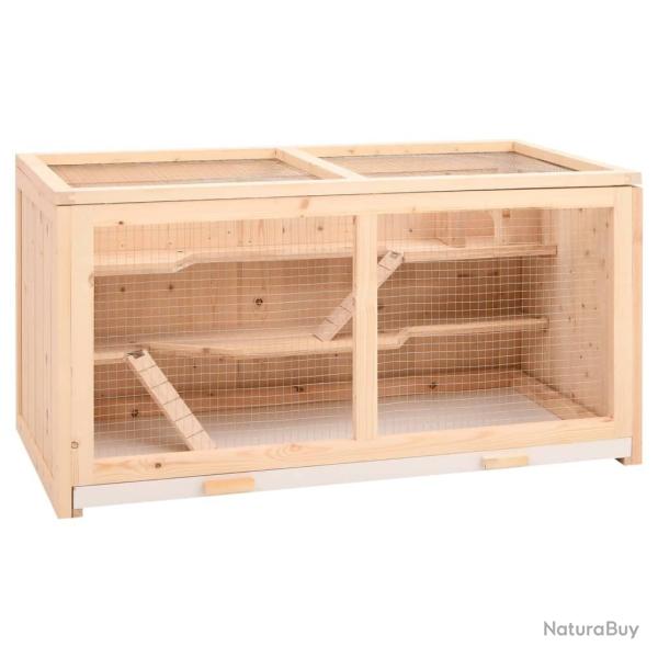 Cage � hamster 89,5x45x45 cm bois massif de sapin