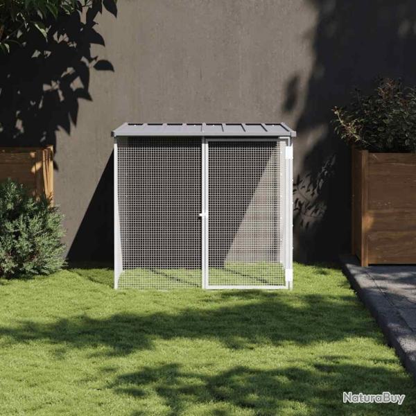 Poulailler avec toit gris clair 103x98x90 cm acier galvanis� alsavelo