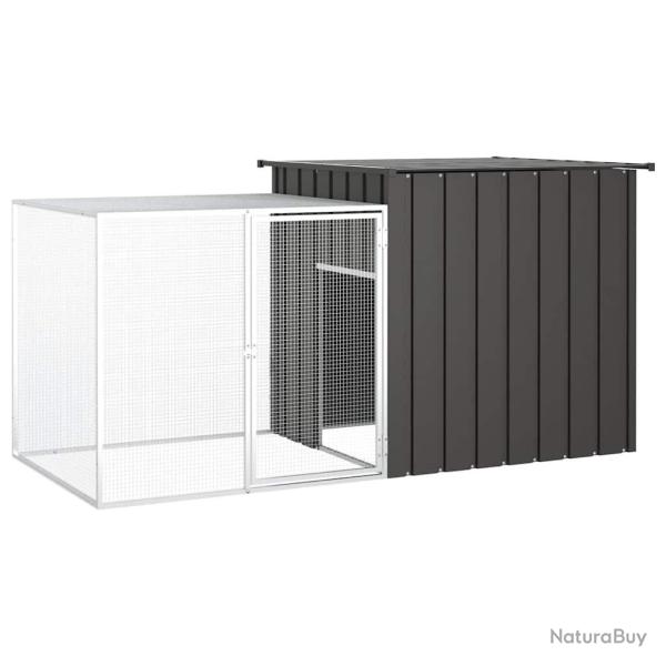 Cage pour poules Anthracite 200x91x100 cm Acier galvanis�