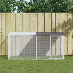 Poulailler avec toit anthracite 203x98x90 cm acier galvanis&eacute;