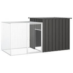 Clapier Anthracite 200x91x100 cm Acier galvanis&eacute;