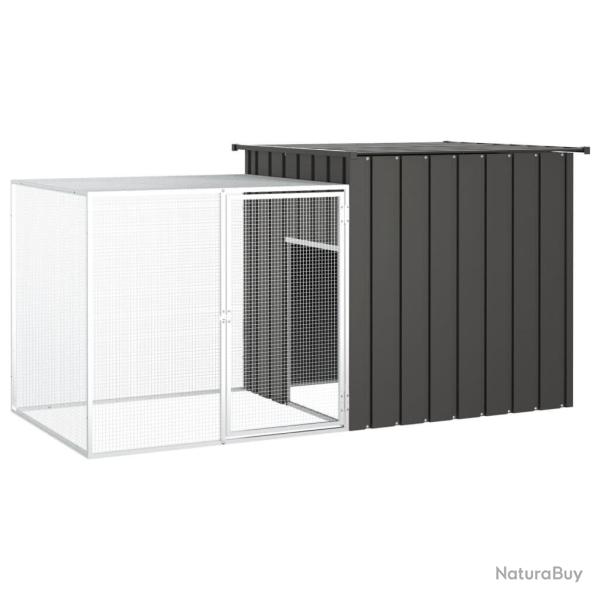 Clapier Anthracite 200x91x100 cm Acier galvanis�