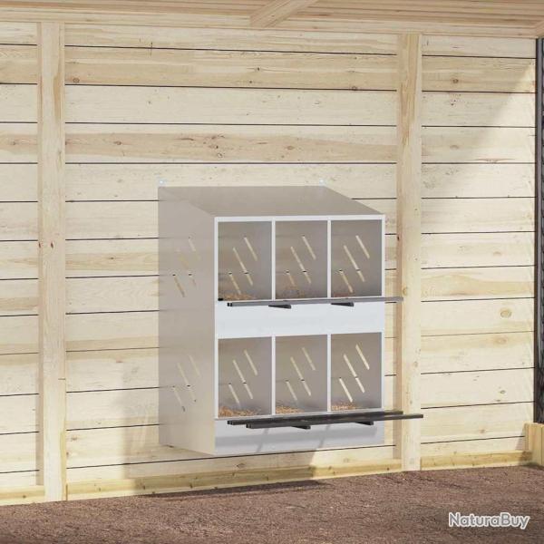 Nichoir de poules avec 6 compartiments m�tal argent� galvanis�