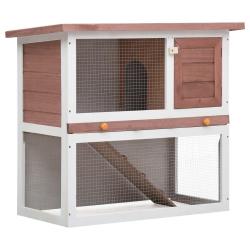 Clapier d'ext&eacute;rieur 1 porte Marron Bois