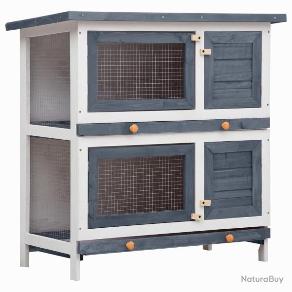 Clapier d'ext�rieur 4 portes Gris Bois