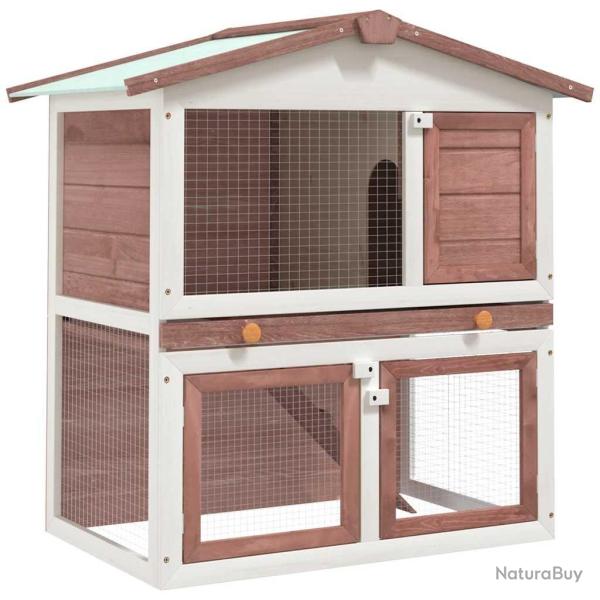 Clapier d'ext�rieur 3 portes Marron Bois