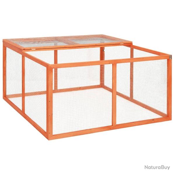 Clapier 124x120x60 cm Bois de sapin massif
