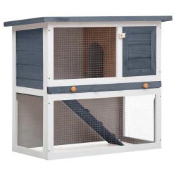 Clapier d'ext&eacute;rieur 1 porte Gris Bois
