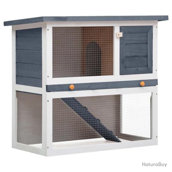 Clapier d'ext�rieur 1 porte Gris Bois alsavelo