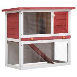 Clapier d'ext&eacute;rieur 1 porte Rouge Bois