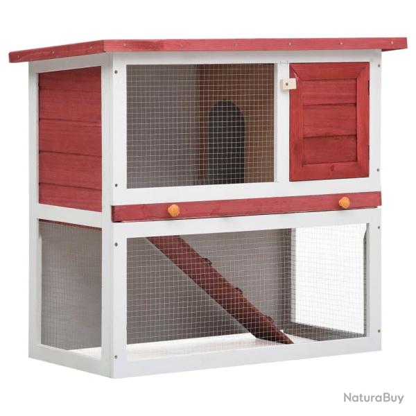 Clapier d'ext�rieur 1 porte Rouge Bois alsavelo