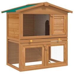Clapier d'ext&eacute;rieur Enclos pour petits animaux 3 portes Bois