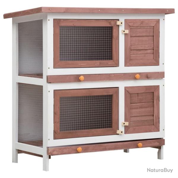 Clapier d'ext�rieur 4 portes Marron Bois