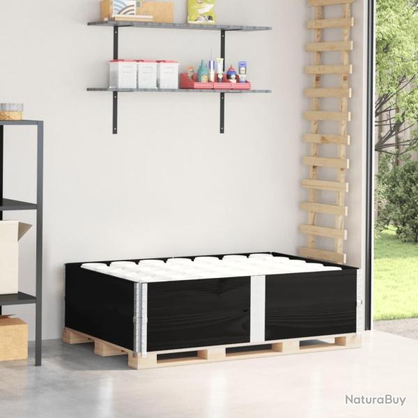 Colliers de palette 2 pcs noir 150x100 cm bois de pin solide