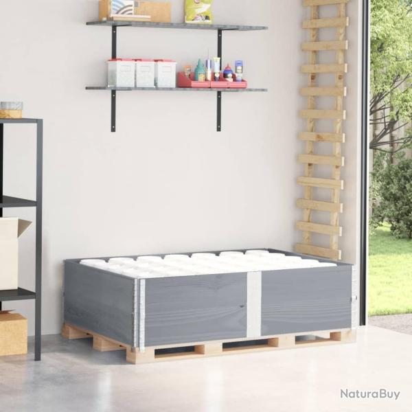 Colliers de palette 2 pcs gris 150x100 cm bois de pin solide alsavelo