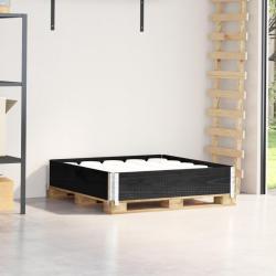 Collier de palette noir 100x100 cm bois de pin solide