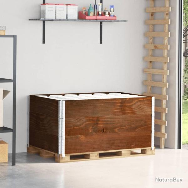 Colliers de palette 3 pcs marron 120x80 cm bois de pin solide