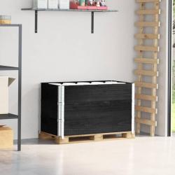 Colliers de palette 3 pcs noir 100x50 cm bois de pin solide