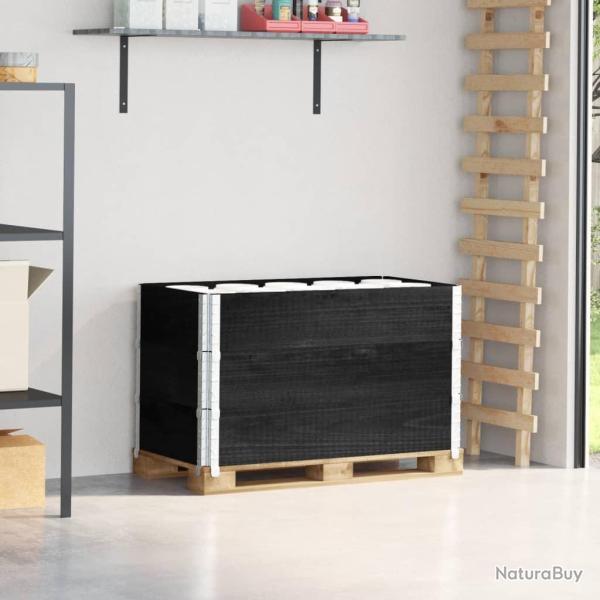 Colliers de palette 3 pcs noir 100x50 cm bois de pin solide