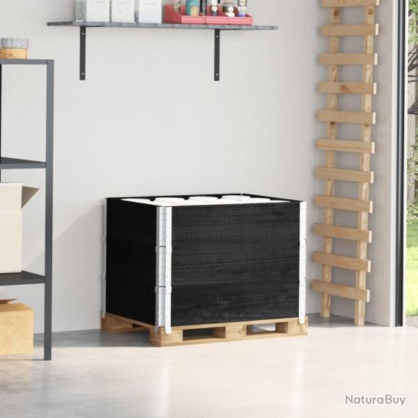 Colliers de palette 3 pcs noir 80x60 cm bois de pin solide
