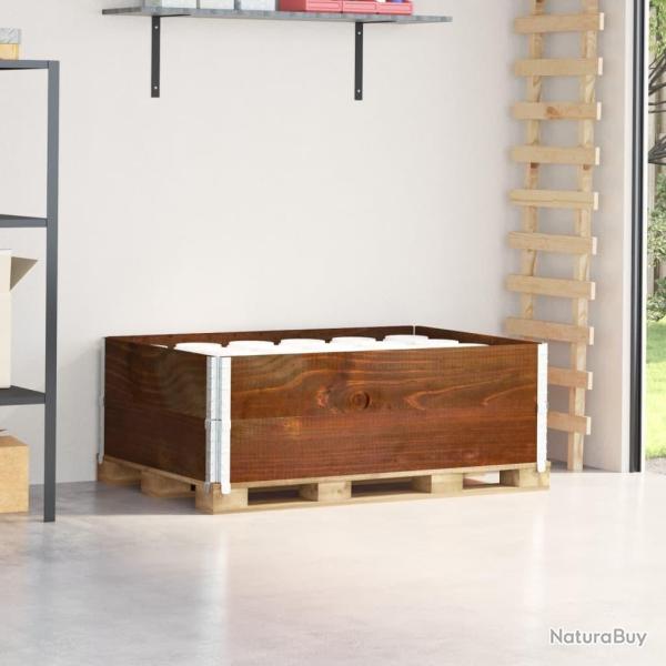 Colliers de palette 2 pcs marron 120x80 cm bois de pin solide