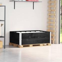 Colliers de palette 2 pcs noir 120x80 cm bois de pin solide