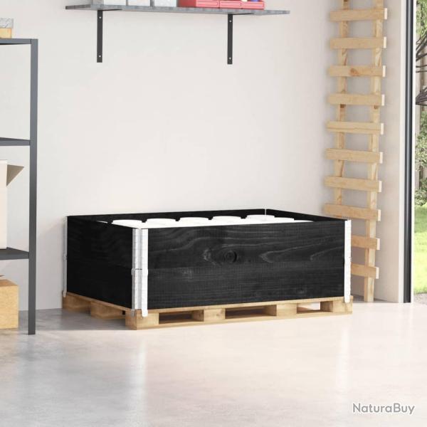 Colliers de palette 2 pcs noir 120x80 cm bois de pin solide