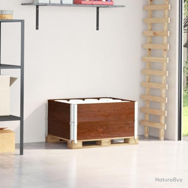 Colliers de palette 2 pcs marron 80x60 cm bois de pin solide