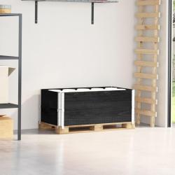 Colliers de palette 2 pcs noir 100x50 cm bois de pin solide
