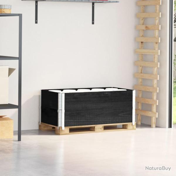 Colliers de palette 2 pcs noir 100x50 cm bois de pin solide