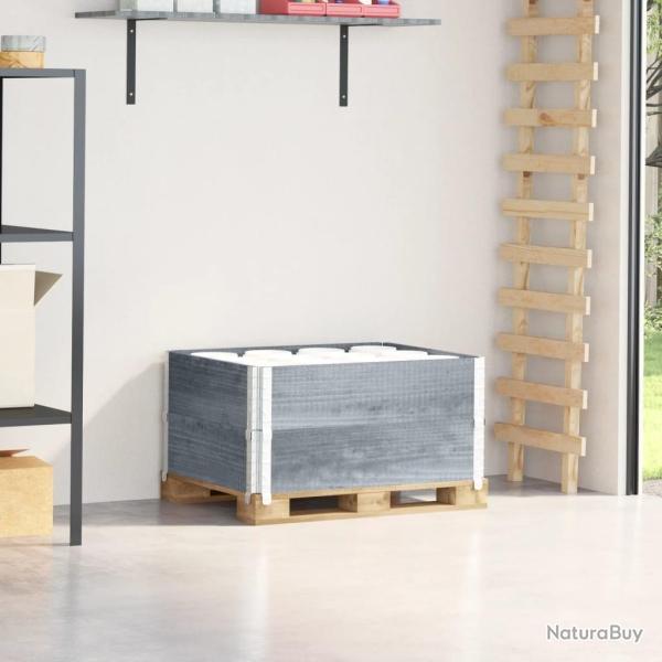 Colliers de palette 2 pcs gris 80x60 cm bois de pin solide