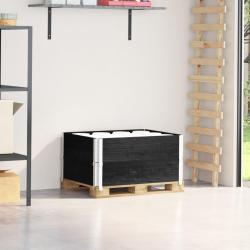 Colliers de palette 2 pcs noir 80x60 cm bois de pin solide