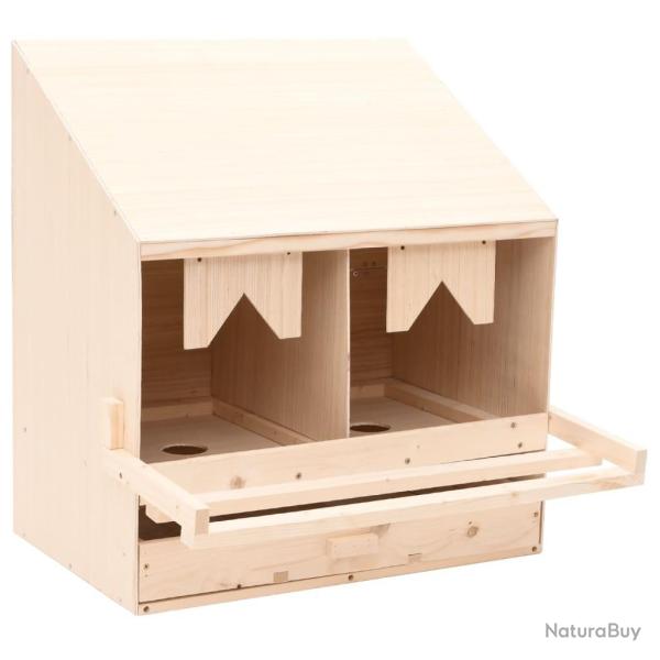 Pondoir 2 compartiments 63x40x65 cm bois de pin massif