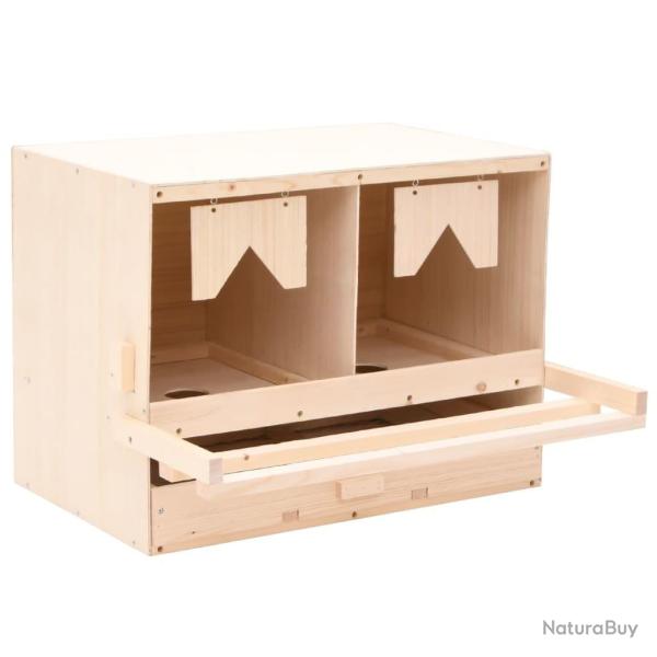 Pondoir 2 compartiments 63x40x45 cm bois de pin massif