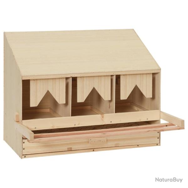 Pondoir 3 compartiments 72x33x54 cm bois de pin massif