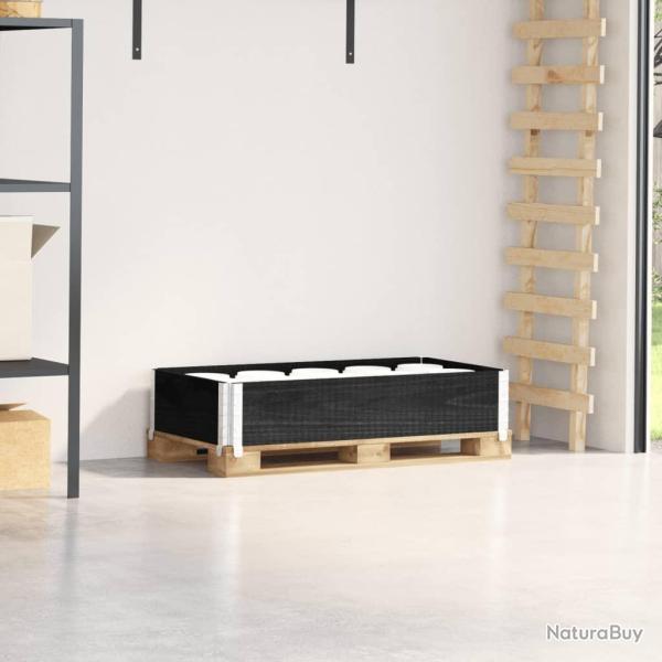 Collier de palette noir 100x50 cm bois de pin solide