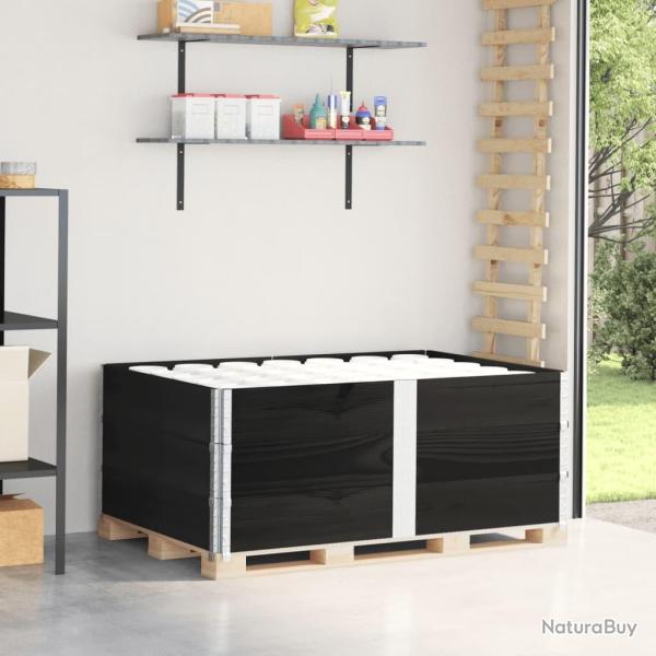 Colliers de palette 3 pcs noir 150x100 cm bois de pin solide