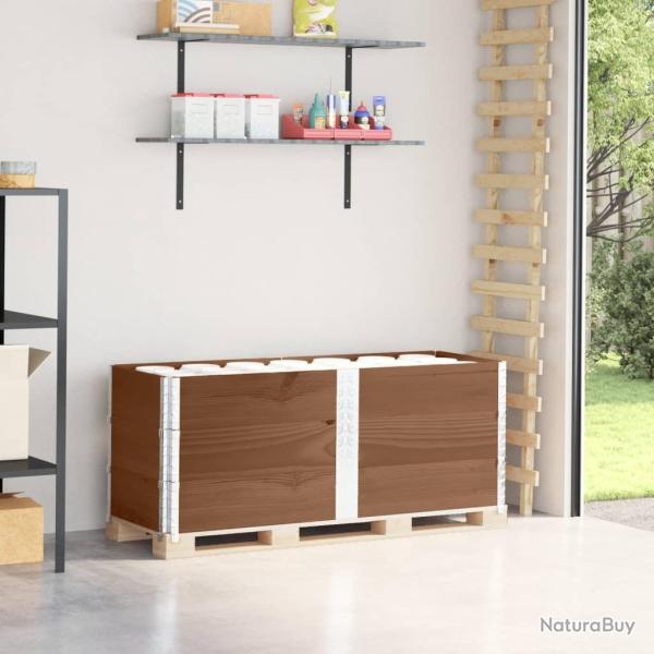 Colliers de palette 3 pcs marron 150x50 cm bois de pin solide alsavelo