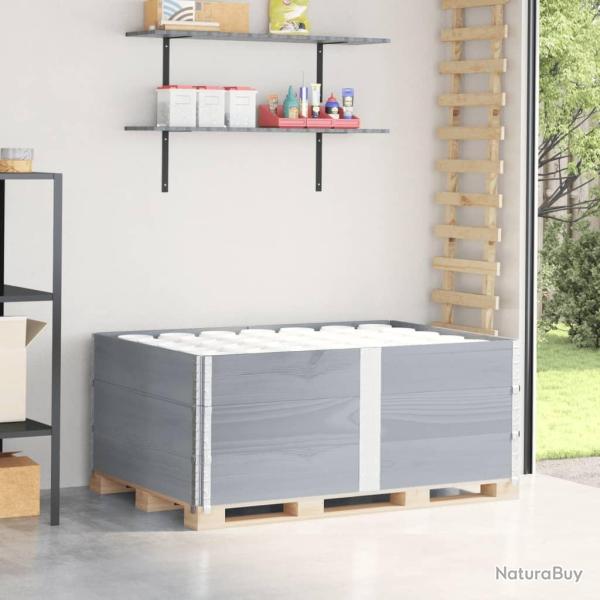 Colliers de palette 3 pcs gris 150x100 cm bois de pin solide