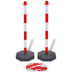 poteaux de balisage &agrave; cha&icirc;ne 10 m Plastique