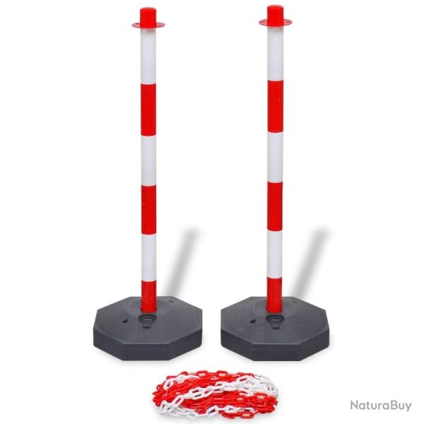poteaux de balisage � cha�ne 10 m Plastique