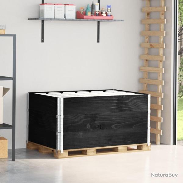 Colliers de palette 3 pcs noir 120x80 cm bois de pin solide